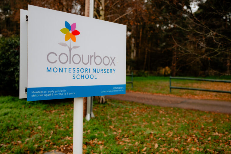 Colourbox Montessori Nursery School Entrance Sign